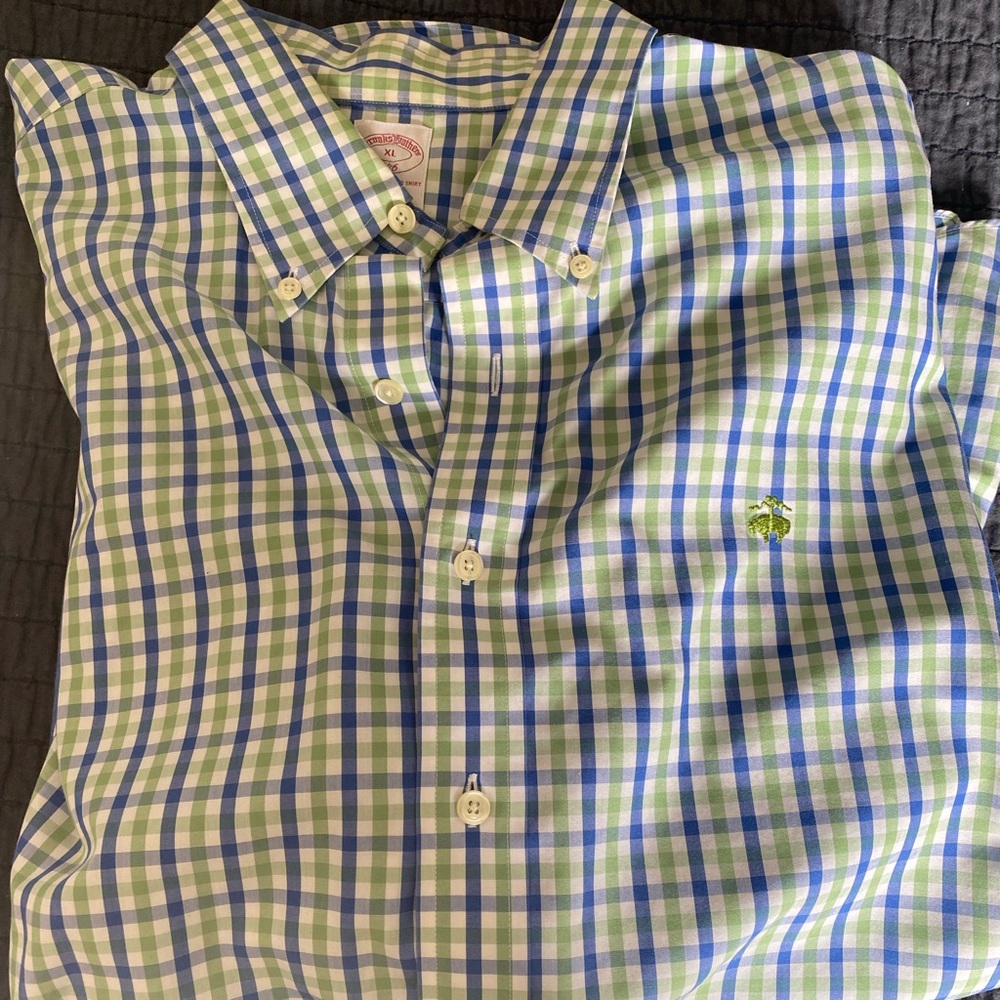 Brooks Brothers Plaid Button Up XL